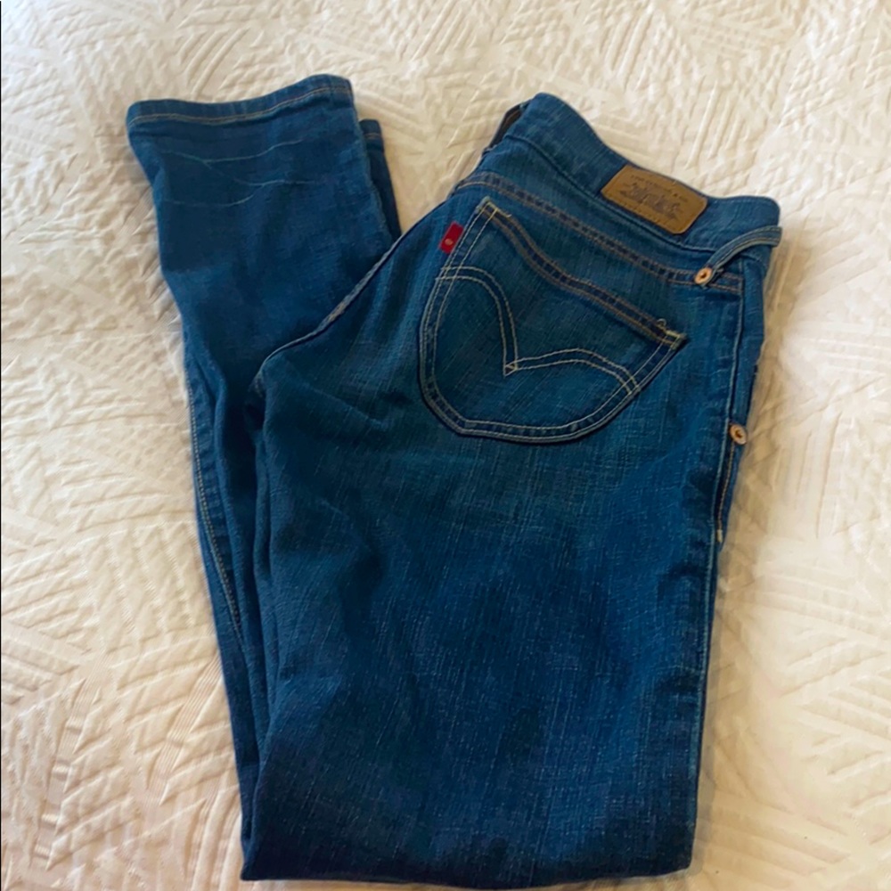 Vintage Levi's 504 Slouch Skinny Y2K Patch Pocket Blue Denim Jeans 5 🔥 - Picture 4 of 8